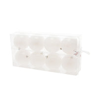 Box Palline di Natale Bianco Lucido 8 Pz 10 cm