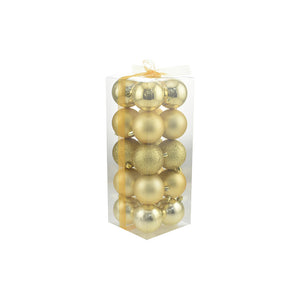 Box Palline di Natale Oro Lucido e Opaco 20 Pz 7 cm