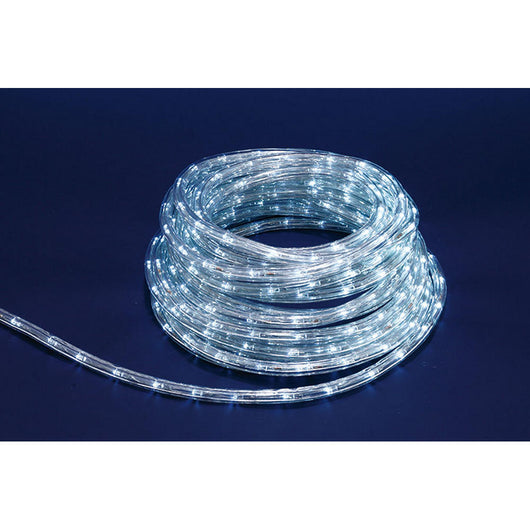 Tubo Luminoso con Luci Led Natalizio da Esterno 8 Funzioni Colore: Bianca, Formato: 50 m