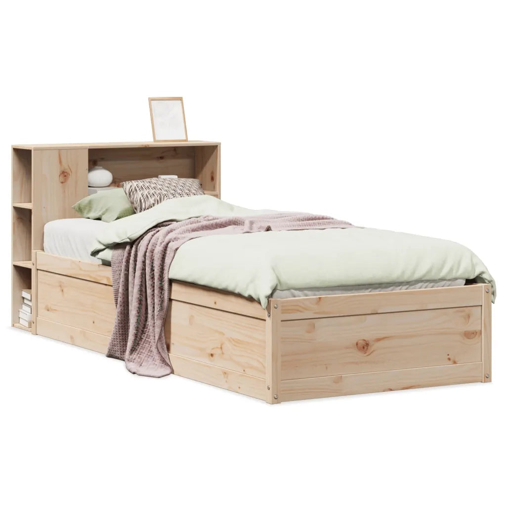 Letto singolo | Letto per adulti | Giroletto senza Materasso 75x190 cm in Legno Massello di Pino