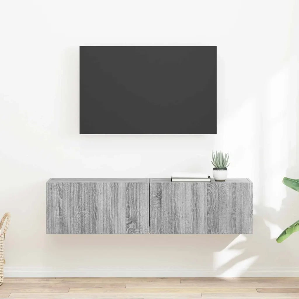 Mobile TV da parete 2 pz-Set di 2 Mobile TV a Muro-Credenza TV Grigio Sonoma 60 x 31 x 29.5 cm 280728