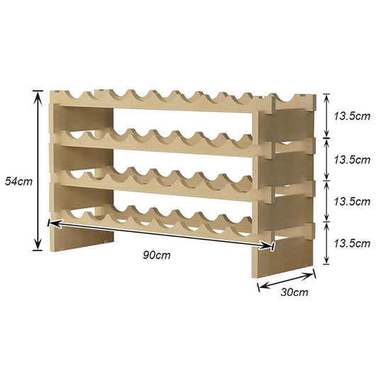 Cantinetta Portavino in Legno Naturale con 32 Scomparti Vino Bar Portabottiglie