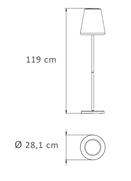 Lampada piantana solare led mod. Lola Slim h.100 grigio con telecomando