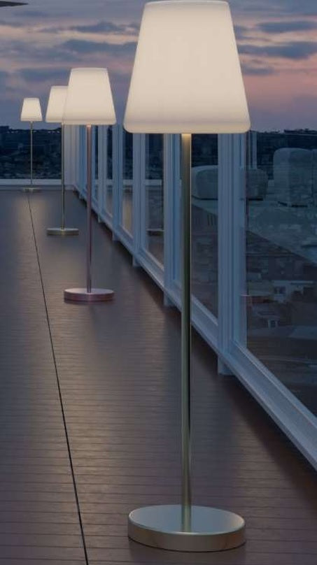 Lampada piantana solare led mod. Lola Slim h.100 grigio con telecomando