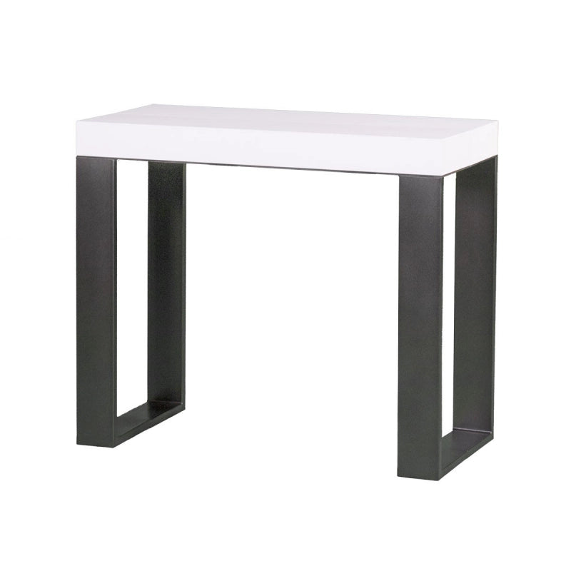 Consolle allungabile 90x40/300 cm Tecno telaio Antracite - Bianco Frassino