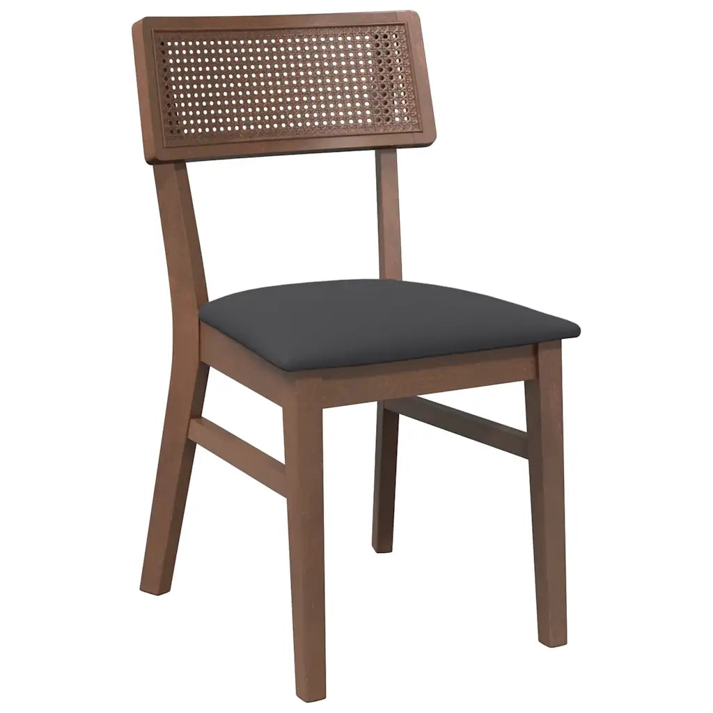 Sedie da Pranzo con Cuscini 2pz Marrone Legno Massello di Hevea 4102462