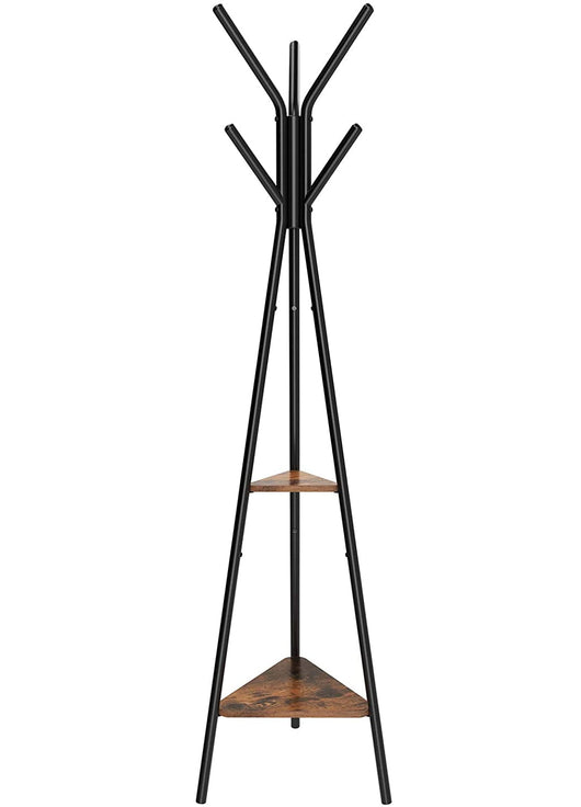 Appendiabiti da terra Valora salvaspazio in ferro nero per corridoio