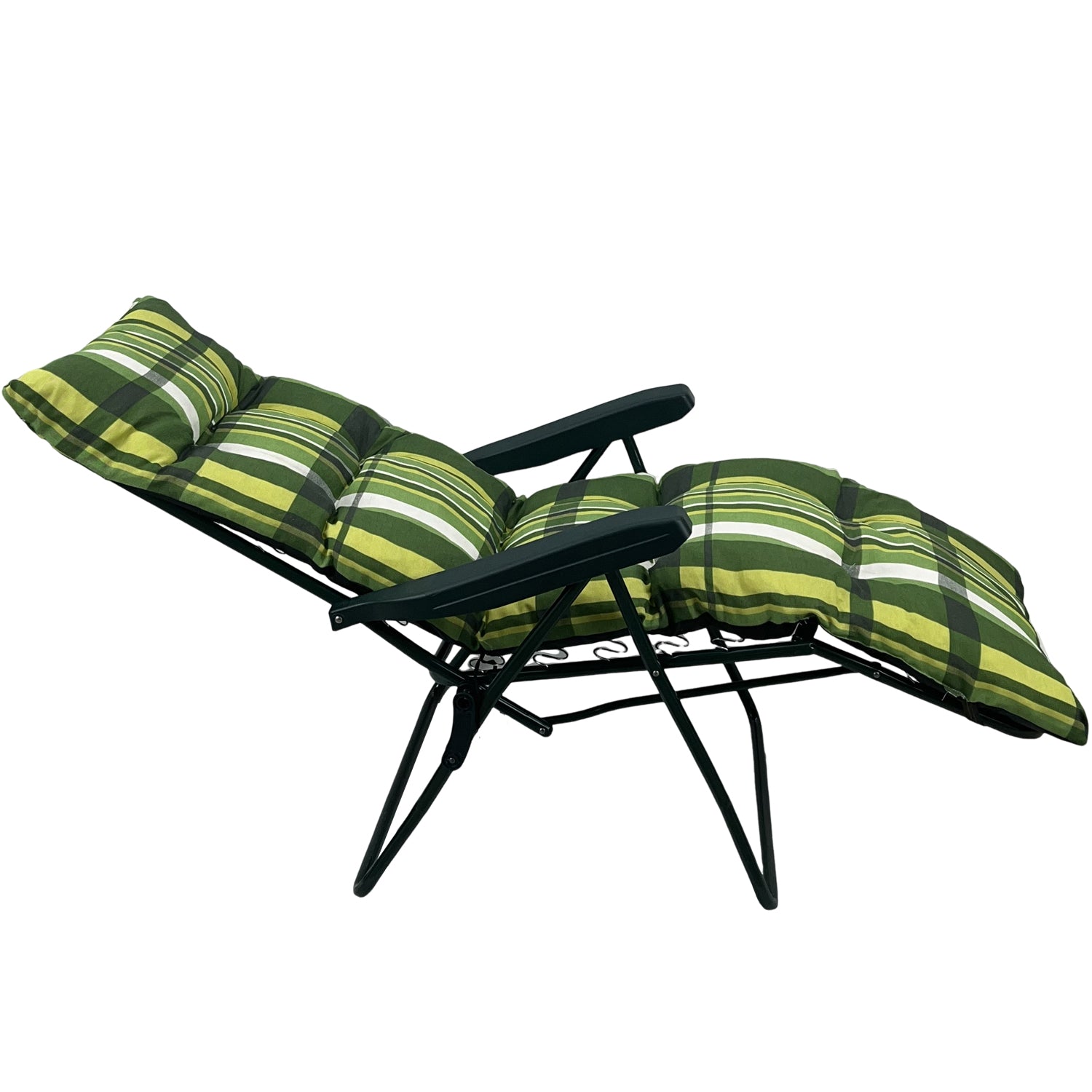 Marvin Sdraio da Giardino con Poggiapiedi Reclinabile Regolabile in 6 Posizioni Flock Poltrona VERDE SCOZZESE (7445/103)