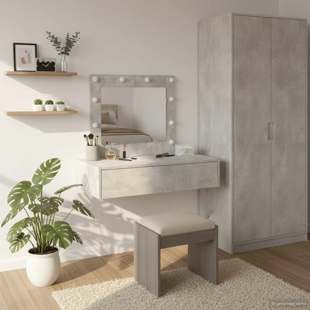 Toeletta | Tavolo da Trucco Grigio 83 x 40 x 70 cm Legno multistrato
