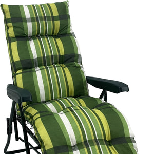Marvin Sdraio da Giardino con Poggiapiedi Reclinabile Regolabile in 6 Posizioni Flock Poltrona VERDE SCOZZESE (7445/103)