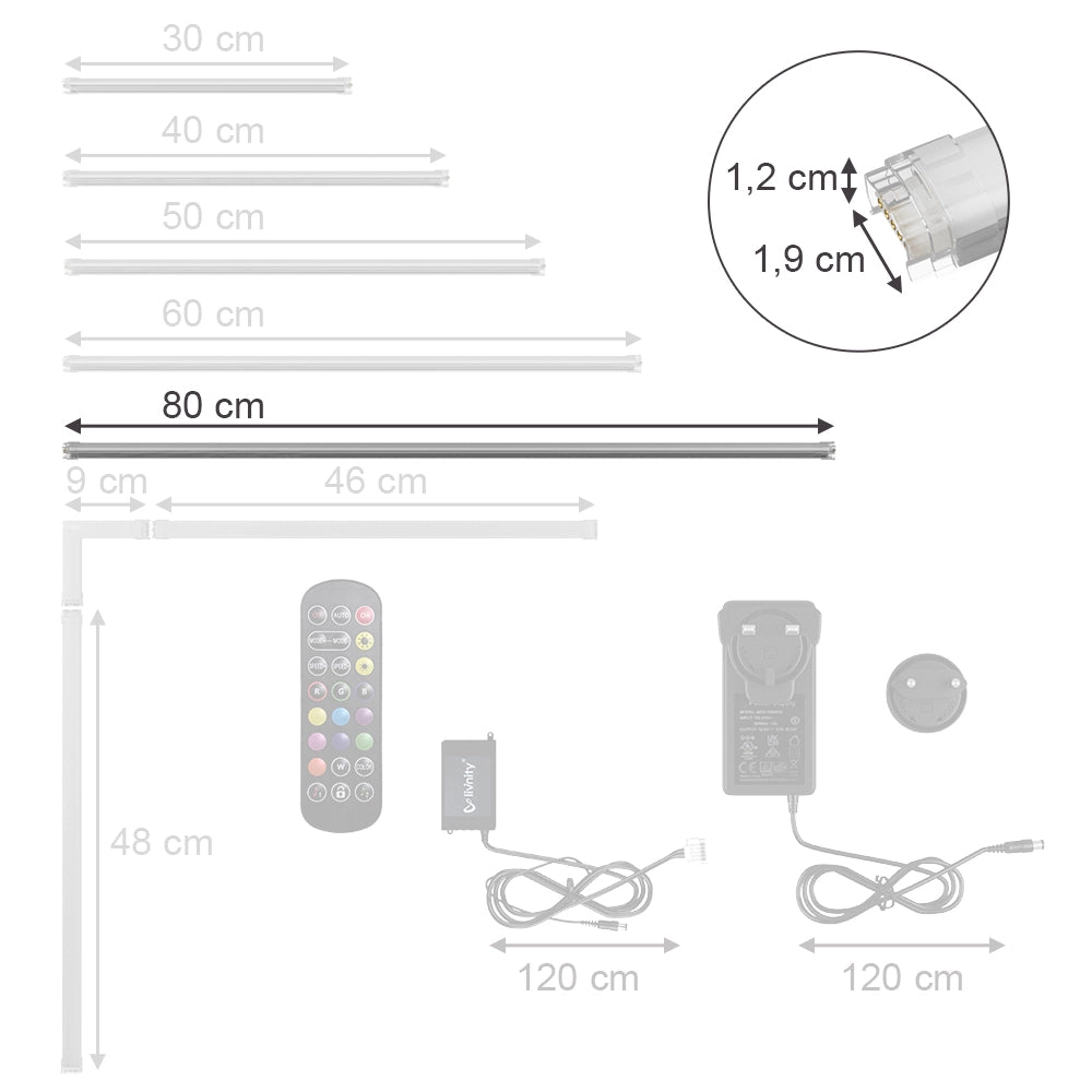 Vicco Striscia LED Bianco 80 cm
