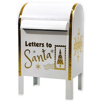 Cassetta Postale Buca Lettere Babbo Natale Bianco Decorazione Natalizia Metallo