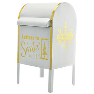 Cassetta Postale Buca Lettere Babbo Natale Bianco Decorazione Natalizia Metallo