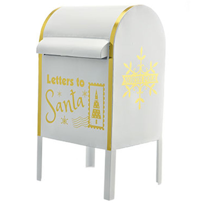 Cassetta Postale Buca Lettere Babbo Natale Bianco Decorazione Natalizia Metallo