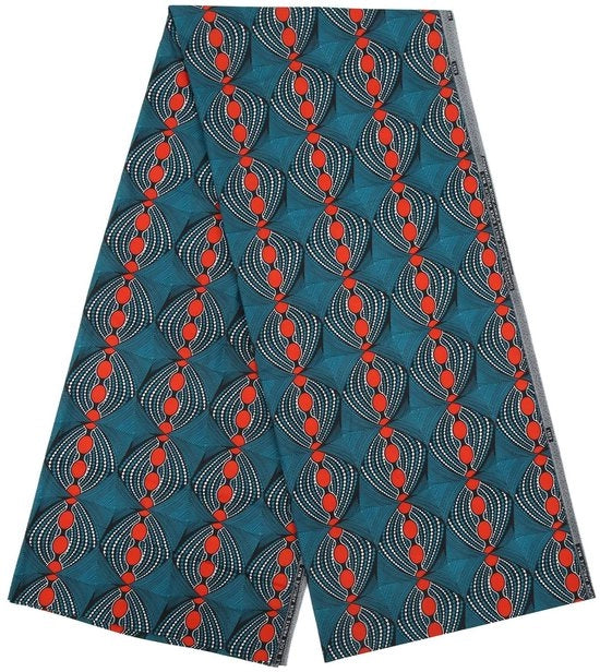 Tessuto africano - Tessuto in poliester - Ideale per abiti fai-da-te - 6 yard - Disegni geometrici - Adatto per progetti creativi -