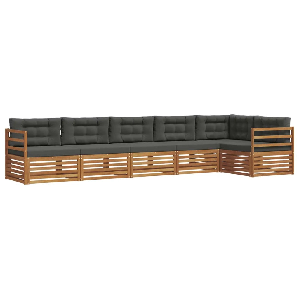 Set di divani da esterno con cuscino 6 pcs Naturale e Antracite 3373522