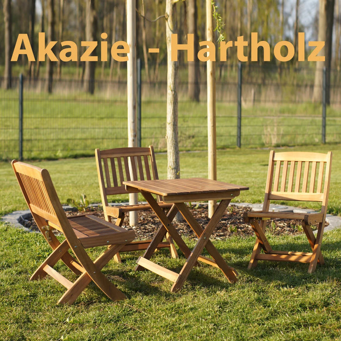 Gruppo di seduta per bambini 4 pezzi in legno di acacia