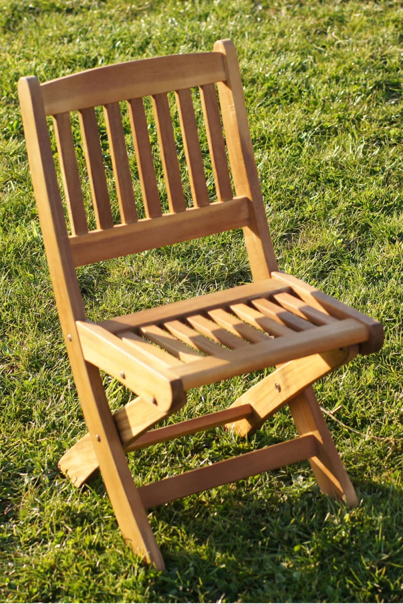 Gruppo di seduta per bambini 4 pezzi in legno di acacia