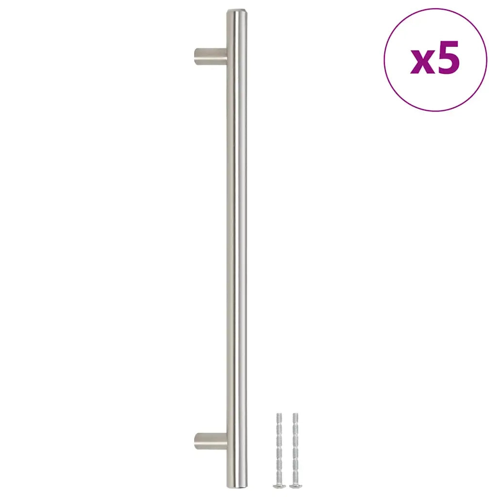 Poignées d'armoire 5 pcs argenté 224 mm acier inoxydable