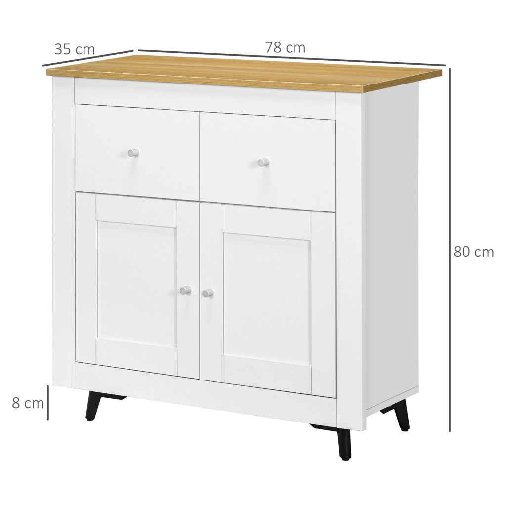 Tavolo da cucina con cassetti e ante ¨C zephmum ¨C 78x35x80 cm bianco