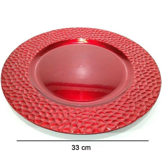 6xSottopiatti Decorazione Natalizio Sottopiatto Addobbo Tavola Natalizi Rosso 33cm