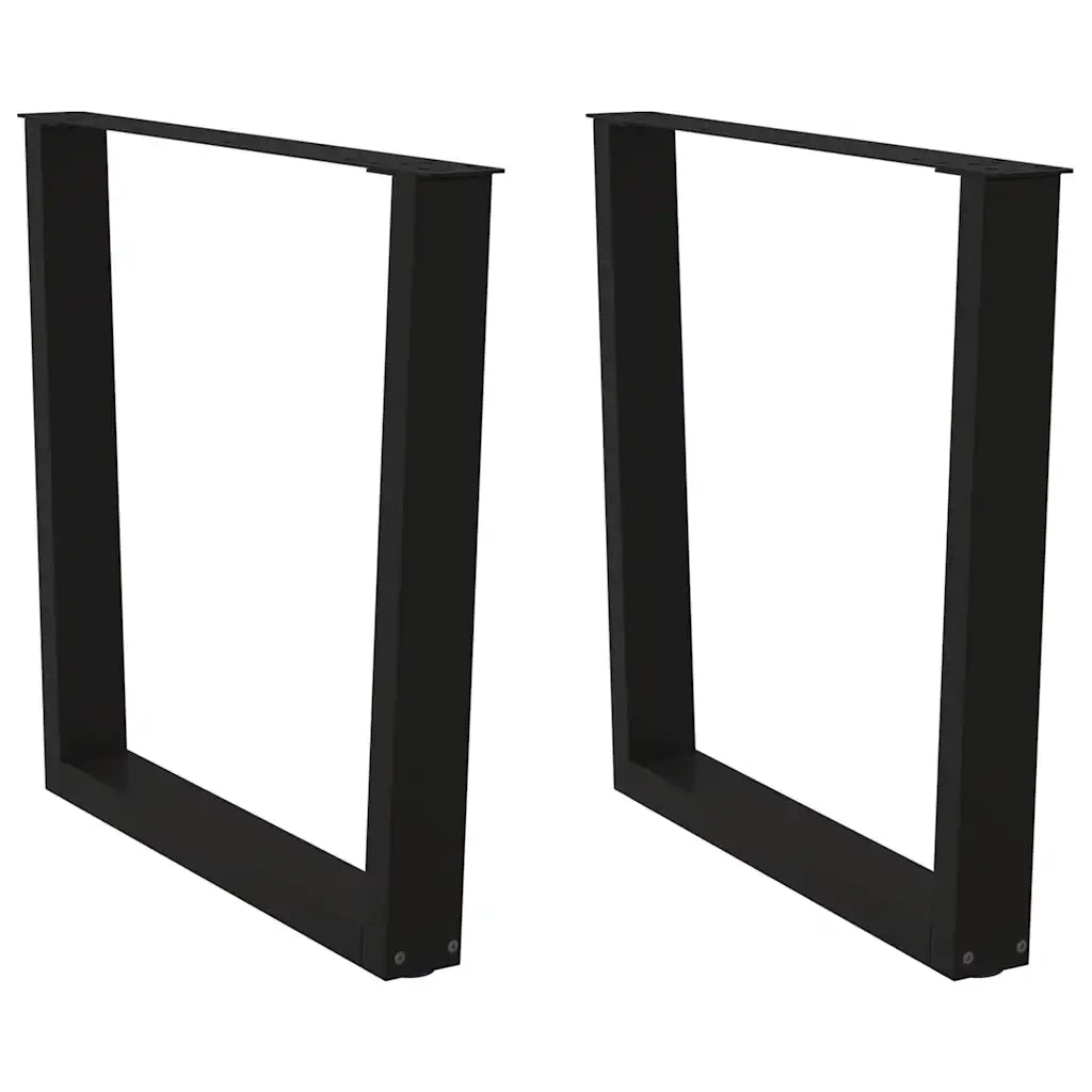Gambe per tavolo da pranzo a forma di V 2 pz nere 90x(72-73,3) cm in acciaio