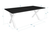 Tavolo da pranzo, 10 posti, 194x90x75cm, Robusto e stabile, struttura e gambe solide, Nero RF1101