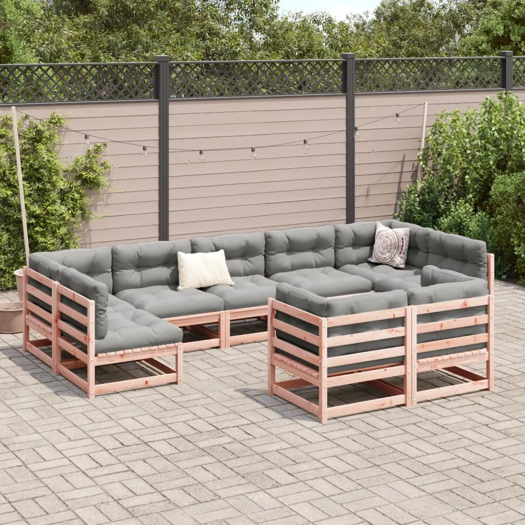 Set Divani da Giardino 9 pz in Legno Massello Abete Douglas 3299627