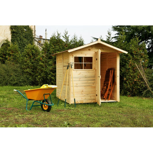 Casetta da Giardino in Legno di Pino da Esterno  con Pavimento, Ricovero Attrezzi, Doghe spessore 16mm - Articolo C200/1 -  100005