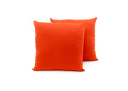 Coppia Cuscini Arredo Imbottiti Tessuto Ottoman In Tinta Unita Colore Arancio 17 - 40x40 - Arancio 17