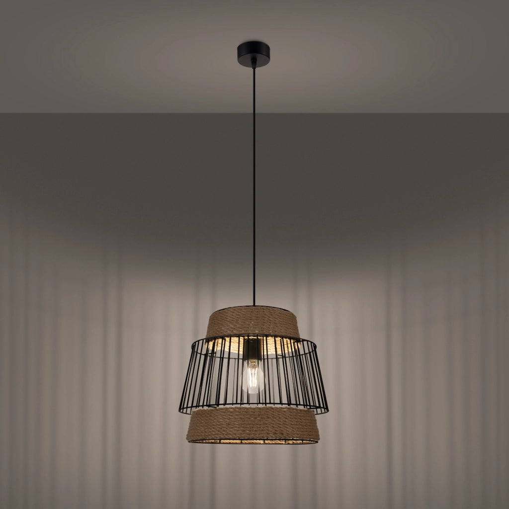 Lampada a sospensione industriale nera E27 Pure Lume