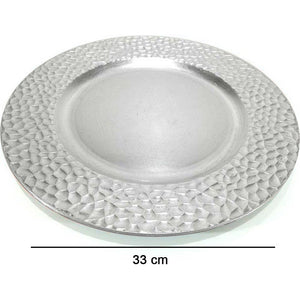 6x Sottopiatti Decorazione Natalizio Sottopiatto da Tavola Natalizi 33cm Argento