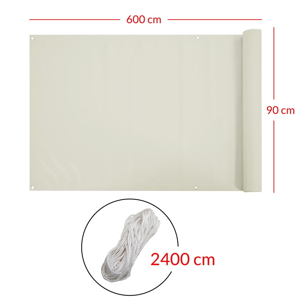 Telo Copertura Protezione 90x600cm Frangivista Frangivento per Balcone Ringhiera