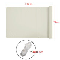 Telo Copertura Protezione 90x600cm Frangivista Frangivento per Balcone Ringhiera