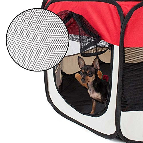 Recinto Box Per Animali Domestici 125x125cm Cuccia Pieghevole Salvaspazio con Borsa