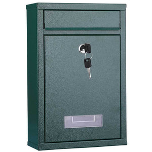 Cassetta Postale in Acciaio Buca per Lettere Interno Esterno Doppia Chiave Verde