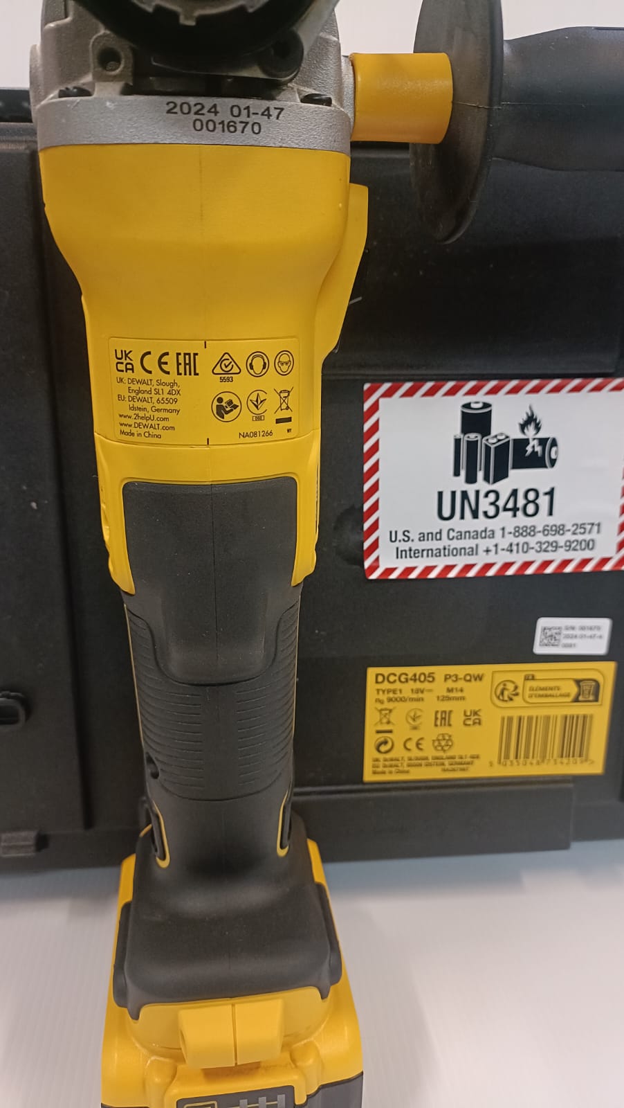 DeWalt Smerigliatrice angolare a batteria DCG405NT-XJ da 125 mm in valigia TSTAK