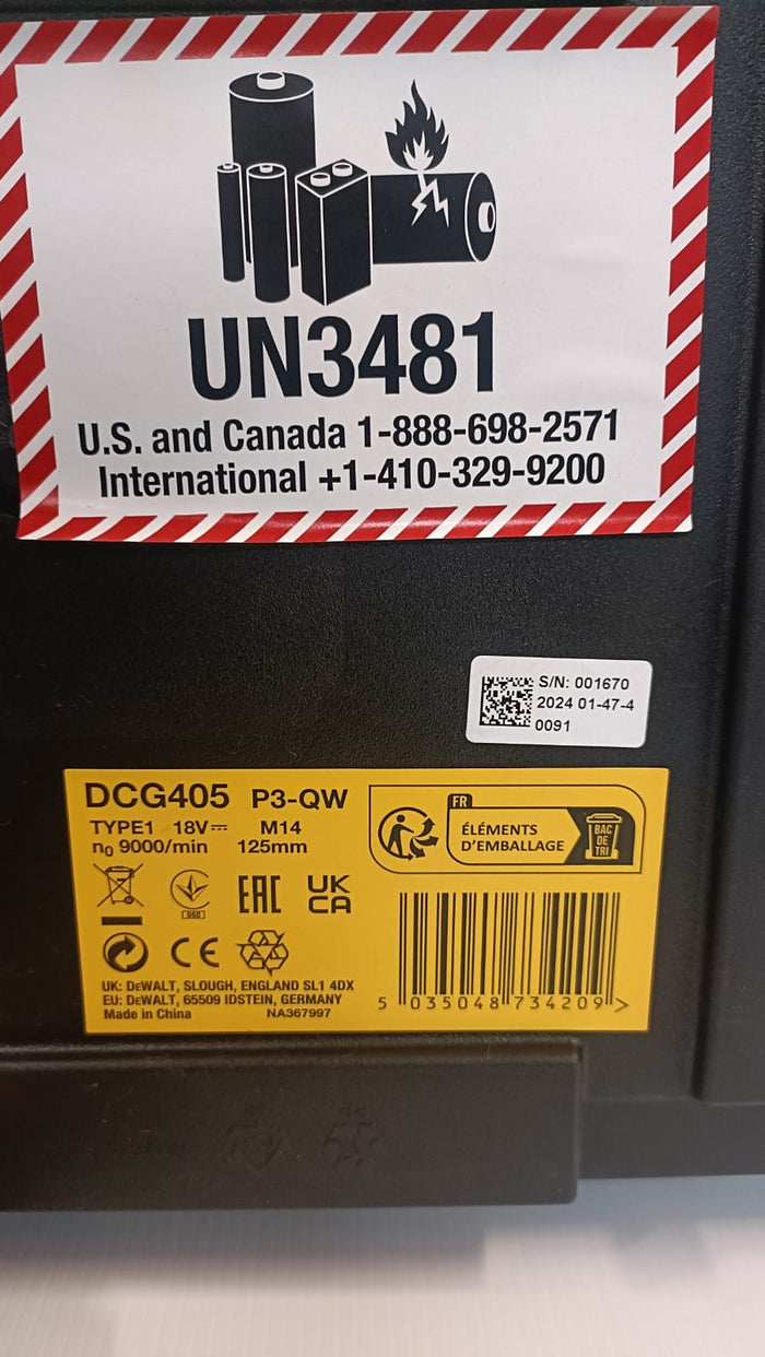 DeWalt Smerigliatrice angolare a batteria DCG405NT-XJ da 125 mm in valigia TSTAK