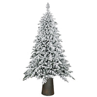 Albero di Natale Macao Innevato 240 cm Base Resina Tronco 2761 Rami Foltissimo