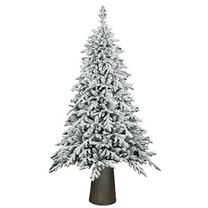 Albero di Natale Macao Innevato 240 cm Base Resina Tronco 2761 Rami Foltissimo