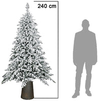Albero di Natale Macao Innevato 240 cm Base Resina Tronco 2761 Rami Foltissimo