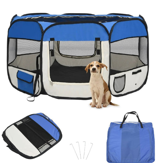Recinto Box Per Animali Domestici 125x125cm Cuccia Pieghevole Salvaspazio con Borsa