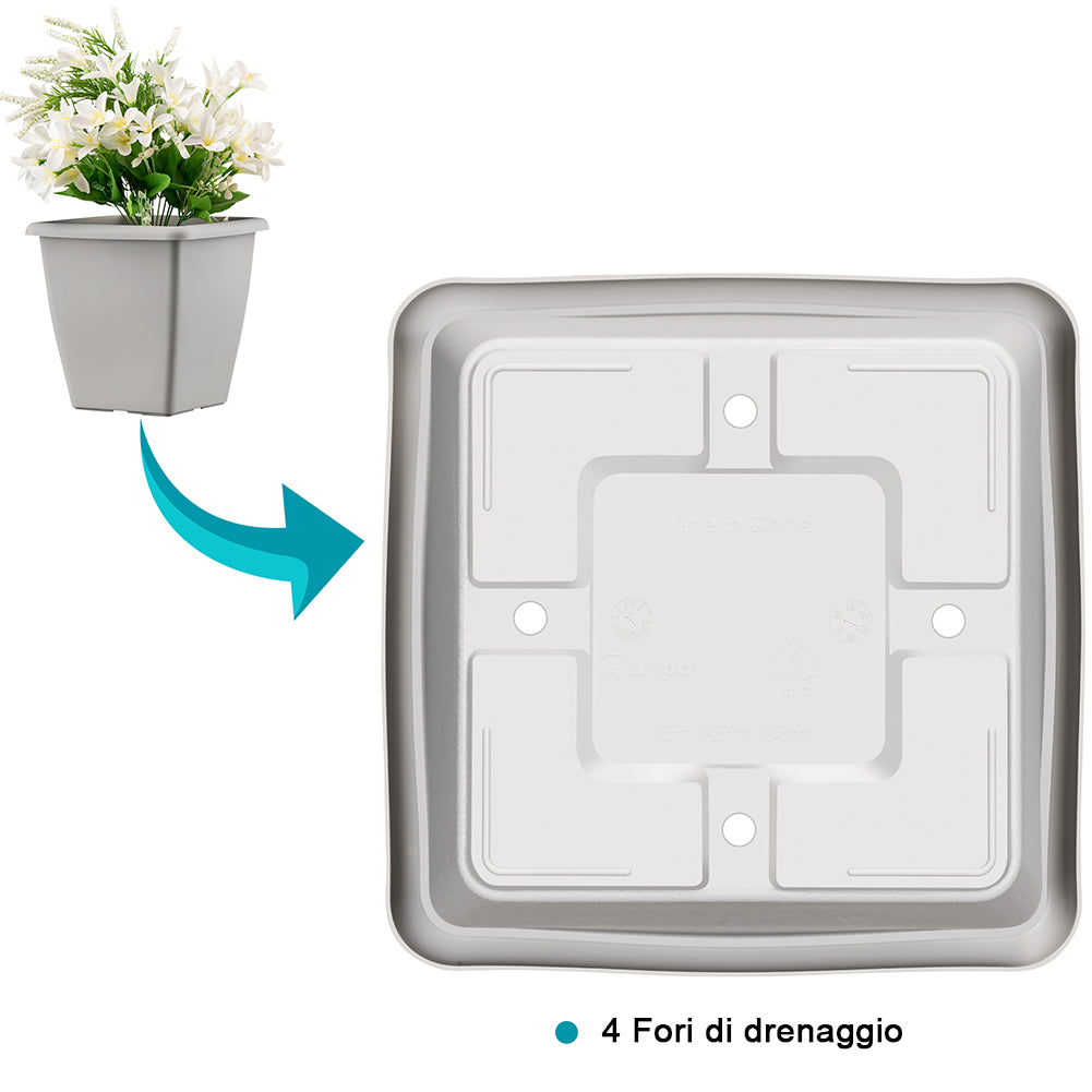Fioriera a Traliccio Crema in Polyrattan 3 Vasi Contenitore Piante da Esterno