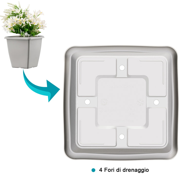 Fioriera a Traliccio Crema in Polyrattan 3 Vasi Contenitore Piante da Esterno