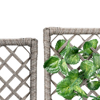 Fioriera a Traliccio Crema in Polyrattan 3 Vasi Contenitore Piante da Esterno