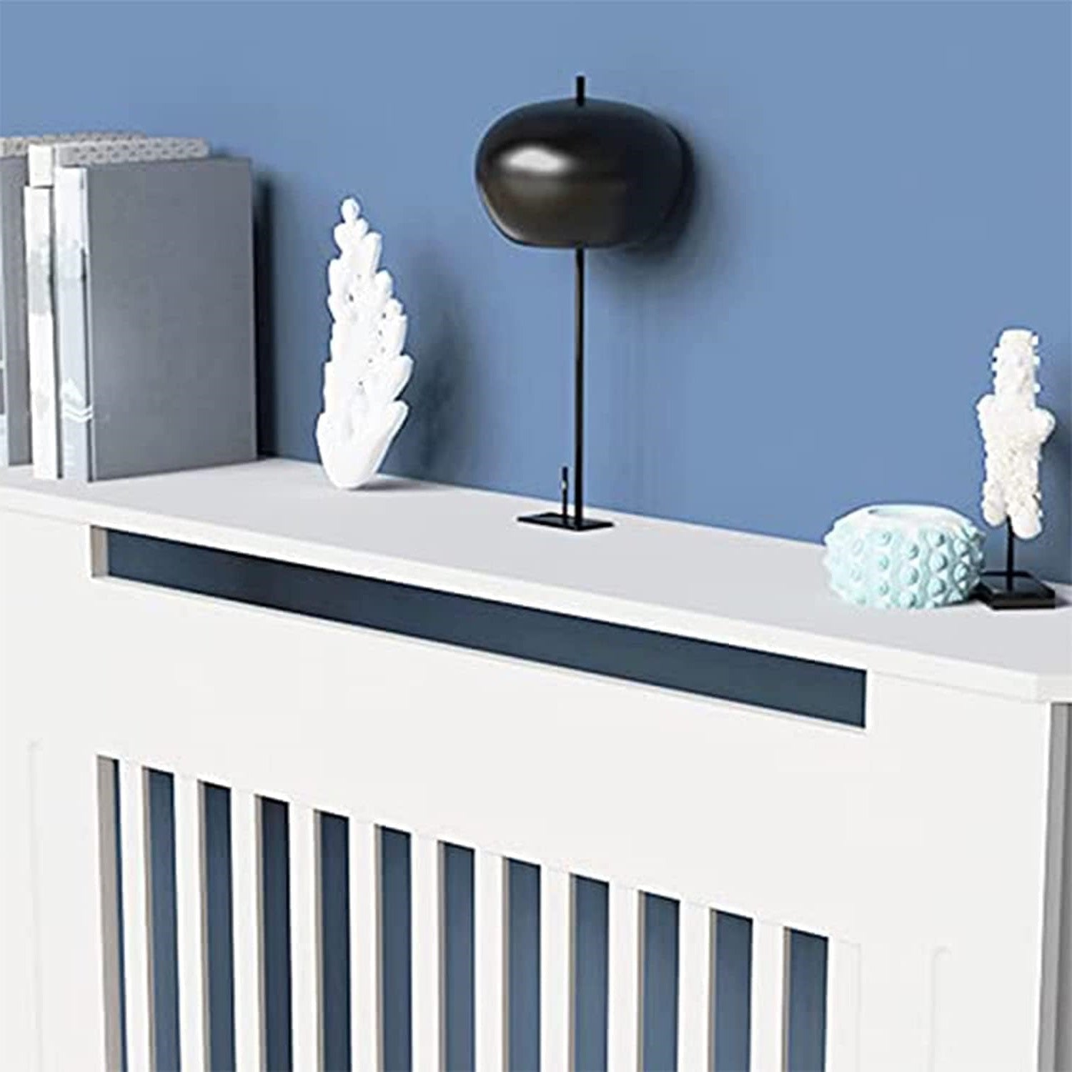 Rivestimento Copritermosifone Legno MDF Bianco 152x19 H82cm Copri Calorifero