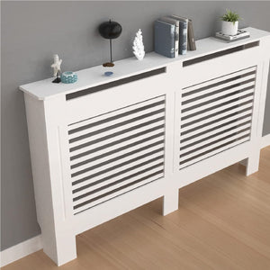 Rivestimento Copritermosifone Legno MDF Bianco 152x19 H82cm Copri Calorifero