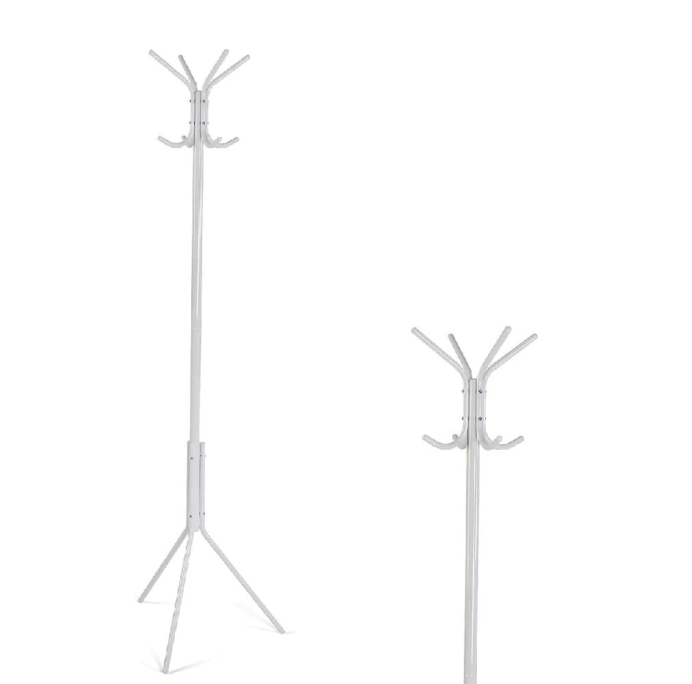 Attaccapanni da Terra Appendiabiti Metallo Bianco Salvaspazio Ingresso H 170 cm