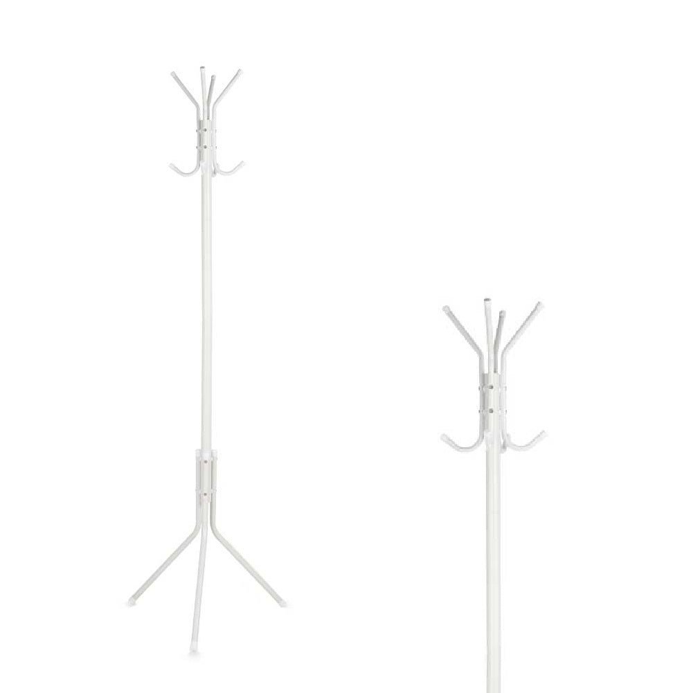Attaccapanni da Terra Appendiabiti Metallo Bianco Salvaspazio Ingresso H 170 cm