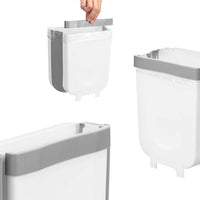 Cestino Sopraporta, Secchio Spazzatura 9LT Salvaspazio Pieghevole 29x25x17.5cm Bianco